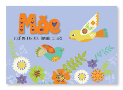 Cartão Mix Mãe Passarinho Fina Ideia 11x15,5cm com envelope