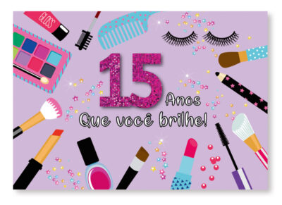 Cartão Mix 15 Anos Glamour Fina Ideia 11x15,5cm com envelope