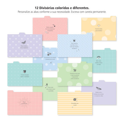 Alternative view of Refil Divisórias Coloridas Porta-fichas Fina Ideia 20,5x14,5cm 12 unidades
