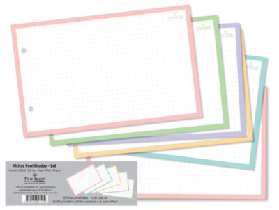 Alternative view of Fichas Pontilhadas Coloridas Fina Ideia 5×8 20,4x12,8cm 50 unidades