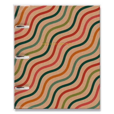 Caderno Argolado Fina Ideia Kraft Curvas 16,5x23,2cm 80 folhas capa protetora