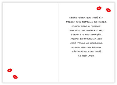 Alternative view of Cartão Artesanal Romântico Beijo Fina Ideia 11x15,5cm com envelope