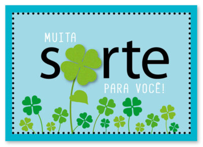 Cartão Mix Felicitações Sorte Trevos Fina Ideia 11x15,5cm com envelope