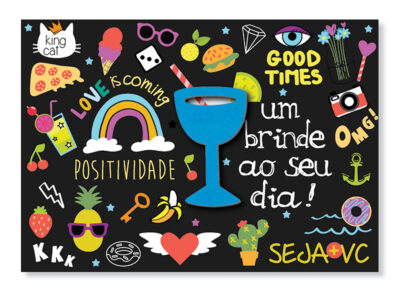 Cartão Mix Aniversário Brinde ao Seu Dia Fina Ideia 11x15,5cm com envelope