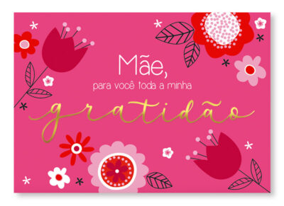 Cartão Essencial Mãe Gratidão Fina Ideia 11x15,5cm com envelope