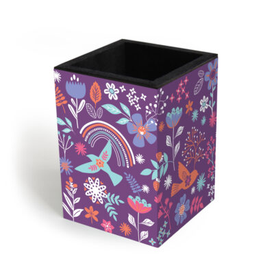 Porta-lápis Fina Ideia Alegria 7x7x10cm em MDF