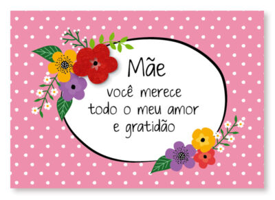 Cartão Mix Mãe Gratidão Fina Ideia 11x15,5cm com envelope