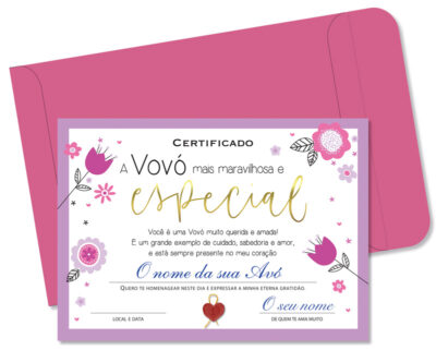 Alternative view of Cartão Certificado Melhor Avó Especial Fina Ideia 15x21cm com envelope