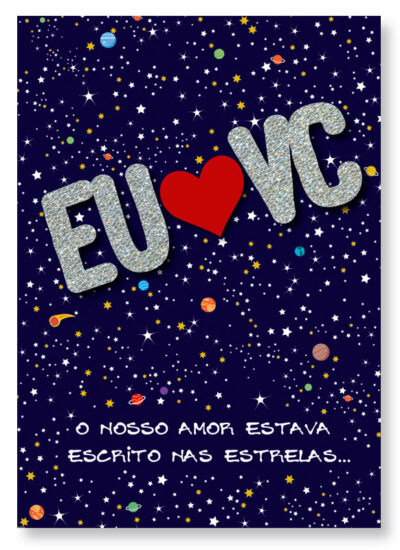 Cartão Artesanal Romântico Mais que as Estrelas Fina Ideia 11x15,5cm com envelope