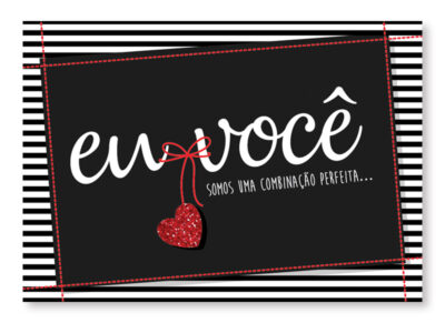 Cartão Mix Romântico Laço Coração Fina Ideia 11x15,5cm com envelope