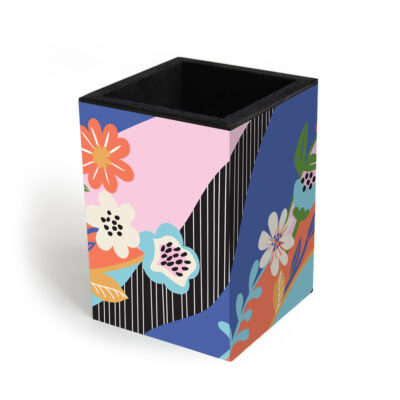 Porta-lápis Fina Ideia Jardim das Cores 7x7x10cm em MDF
