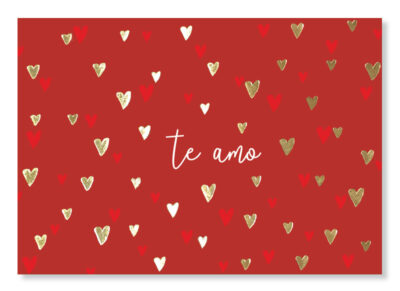 Cartão Essencial Romântico Te Amo Corações Fina Ideia 11x15,5cm com envelope