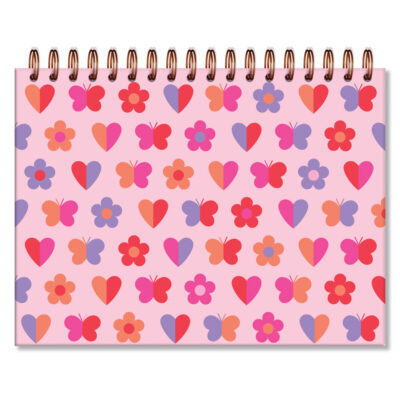Caderno de Criação Fina Ideia Fun Rosa 23,5x17,5cm 30 folhas pretas 180g/m² capa dura