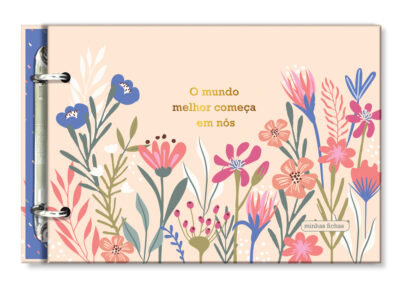 Porta-fichas Primavera Fina Ideia 25,5x18cm 48 fichas pautadas capa dura