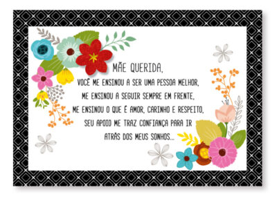 Cartão Mix Mãe Floral Grafismo Fina Ideia 11x15,5cm com envelope