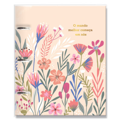 Caderno Argolado Fina Ideia Primavera 16,5x23,2cm 80 folhas capa protetora