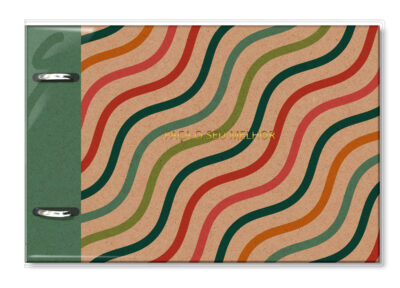 Porta-Fichas Kraft Curvas Fina Ideia 25,5x18cm 48 fichas pautadas capa protetora