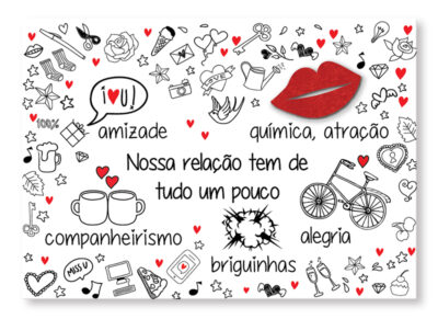 Cartão Mix Romântico De Tudo um Pouco Fina Ideia 11x15,5cm com envelope