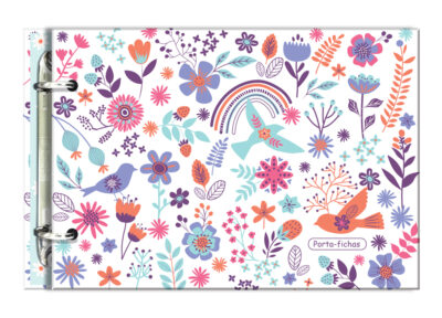 Porta-fichas Alegria Fina Ideia 25,5x18cm 48 fichas pautadas capa dura