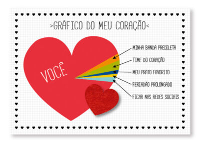 Cartão Mix Romântico Gráfico Coração Fina Ideia 11x15,5cm com envelope