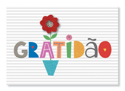 Cartão Mix Gratidão Palavra Fina Ideia 11x15,5cm com envelope