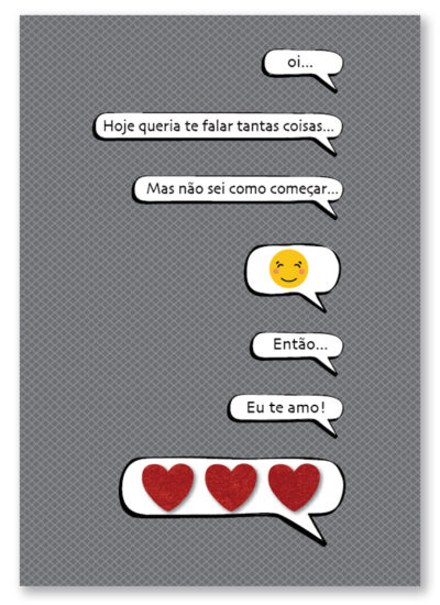 Cartão Artesanal Romântico Conversa Fina Ideia 11x15,5cm com envelope