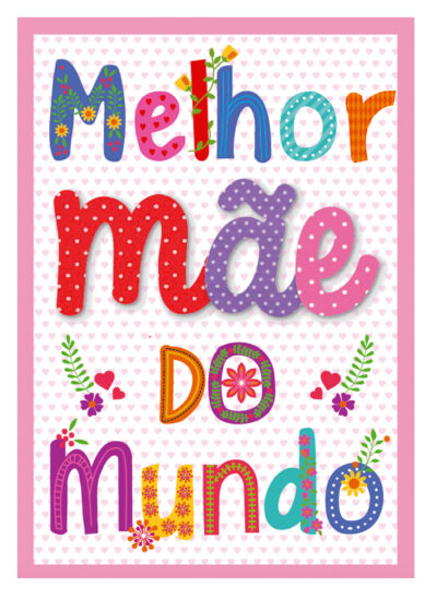 Cartão Artesanal Mãe Letras Coloridas Fina Ideia 11x15,5cm com envelope
