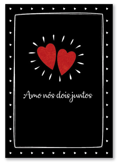Cartão Artesanal Romântico Amo Nós Juntos Fina Ideia 11x15,5cm com envelope