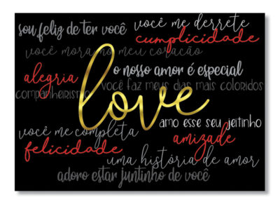 Cartão Essencial Romântico Love Fina Ideia 11x15,5cm com envelope