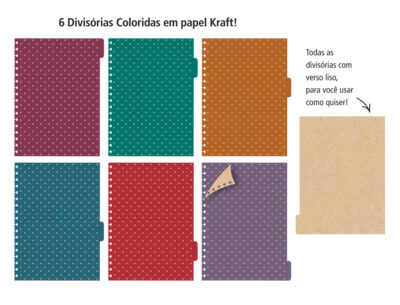 Alternative view of Refil Divisórias Cad. Fls. Remov. Kraft Coloridas Fina Ideia 17,6x23,2cm 6 unidades papel 210g/m²