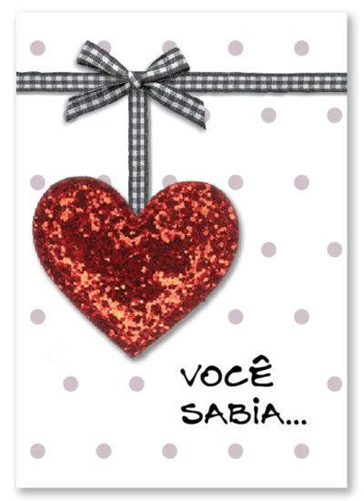 Cartão Artesanal Romântico Você Sabia Fina Ideia 11x15,5cm com envelope