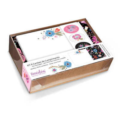 Kit Cartões de Agradecimento Fina Ideia Fiore 14x11cm com 8 unid.