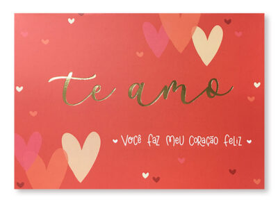 Cartão Essencial Romântico Te Amo Fina Ideia 11x15,5cm com envelope