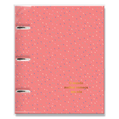 Caderno Argolado Planner Fina Ideia Riscadinho 16,2x23,5cm 103 folhas capa protetora