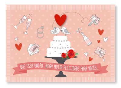 Cartão Mix Casamento Bolo Festa Fina Ideia 11x15,5cm com envelope