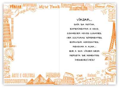 Alternative view of Cartão Artesanal Viagem Países Fina Ideia 11x15,5cm com envelope