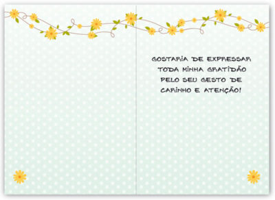 Alternative view of Cartão Artesanal Agradecimento Obrigada Flores Fina Ideia 11x15,5cm com envelope