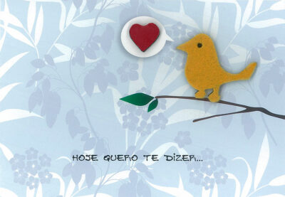 Cartão Mix Romântico Passarinho Fina Ideia 11x15,5cm com envelope