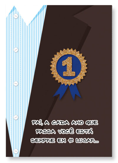 Cartão Artesanal Pai Condecorado Fina Ideia 11x15,5cm com envelope