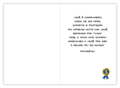 Alternative view of Cartão Artesanal Pai Condecorado Fina Ideia 11x15,5cm com envelope