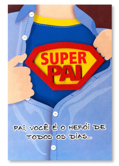 Cartão Artesanal Pai Camisa Superpai Fina Ideia 11x15,5cm com envelope
