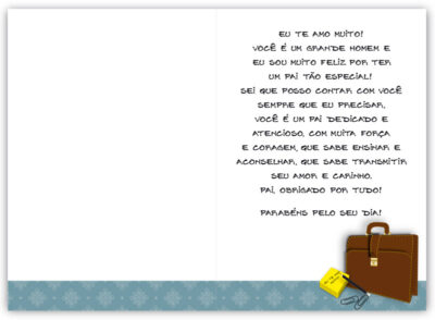 Alternative view of Cartão Artesanal Pai Maleta Recado Fina Ideia 11x15,5cm com envelope