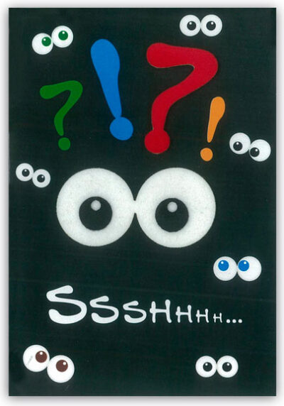 Cartão Artesanal Aniversário Olhos no Escuro Fina Ideia 11x15,5cm com envelope