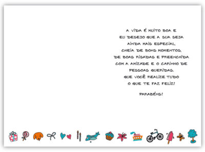 Alternative view of Cartão Artesanal Aniversário Vida Boa Fina Ideia 11x15,5cm com envelope