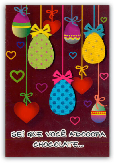 Cartão Artesanal Páscoa Ovos Pendurados Fina Ideia 11x15,5cm com envelope