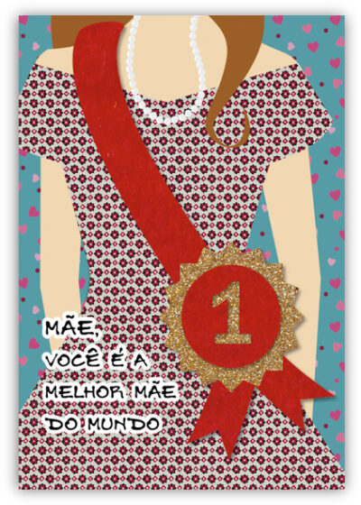 Cartão Artesanal Mãe Miss Fina Ideia 11x15,5cm com envelope