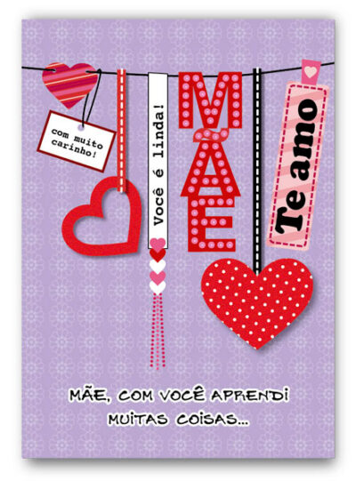 Cartão Artesanal Mãe Tags Fina Ideia 11x15,5cm com envelope