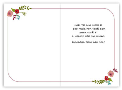 Alternative view of Cartão Artesanal Mãe Floral Carta Fina Ideia 11x15,5cm com envelope