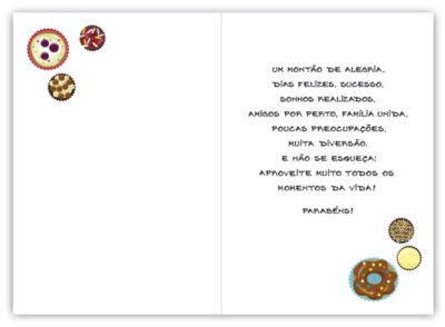 Alternative view of Cartão Artesanal Aniversário Doces Fina Ideia 11x15,5cm com envelope