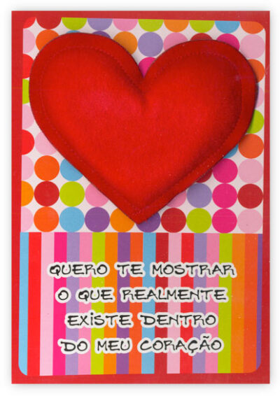 Cartão Artesanal Romântico Mostrar Fina Ideia 11x15,5cm com envelope